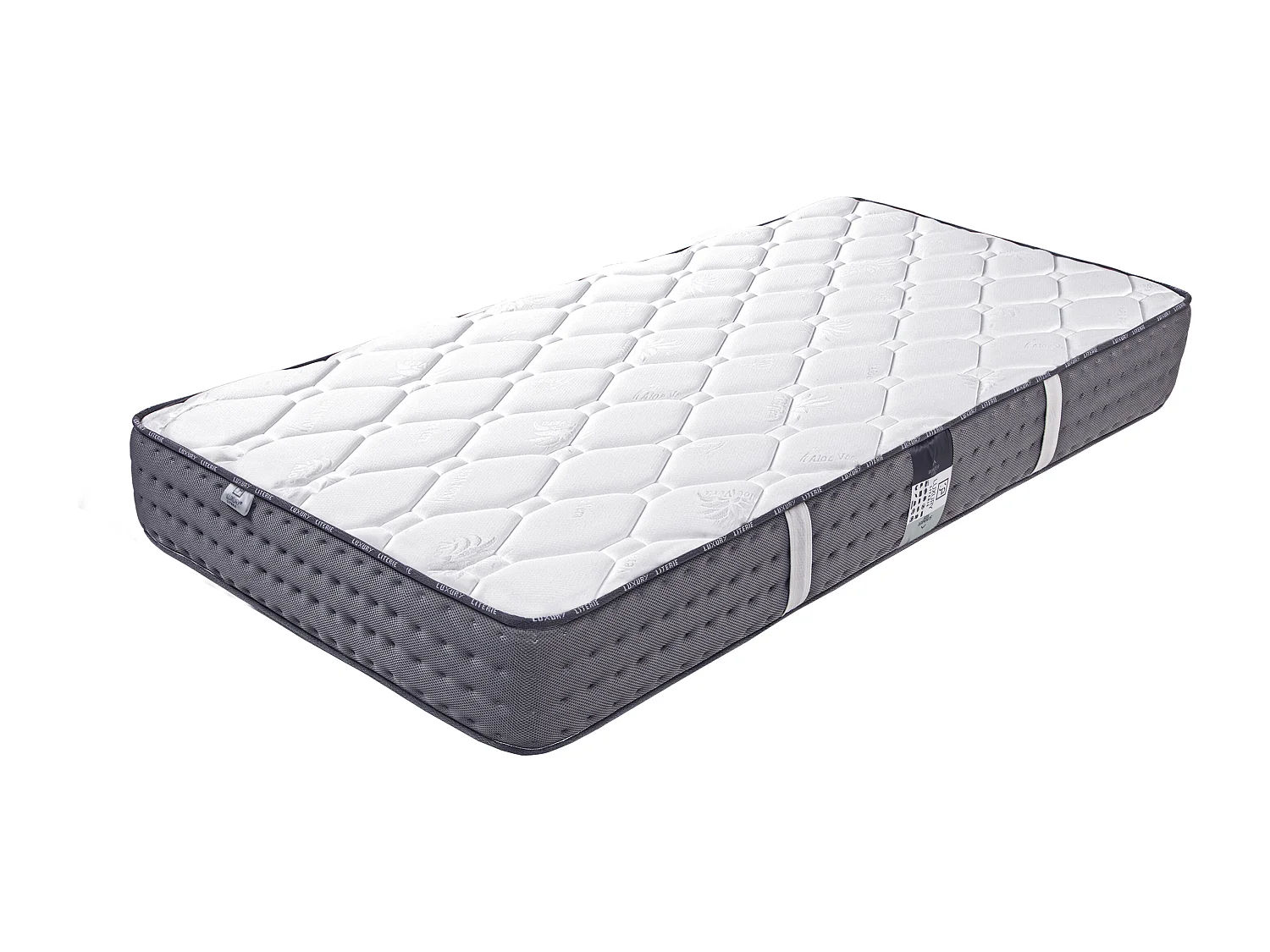Ensemble matelas Zen, 20 cm, mousse haute densité, ferme, réversible + sommier blanc ep 13cm