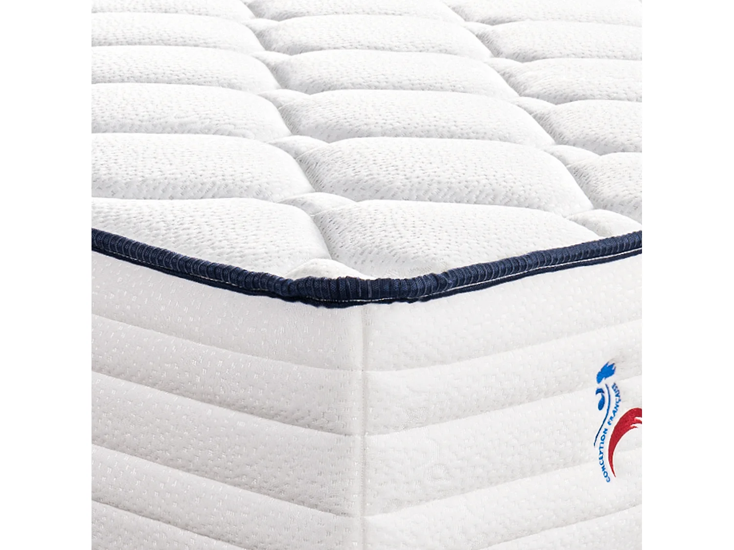 Ensemble matelas Patriote, 30 cm, ressorts ensachés, ferme, réversible + sommier beige ep20cm + oreiller + couette