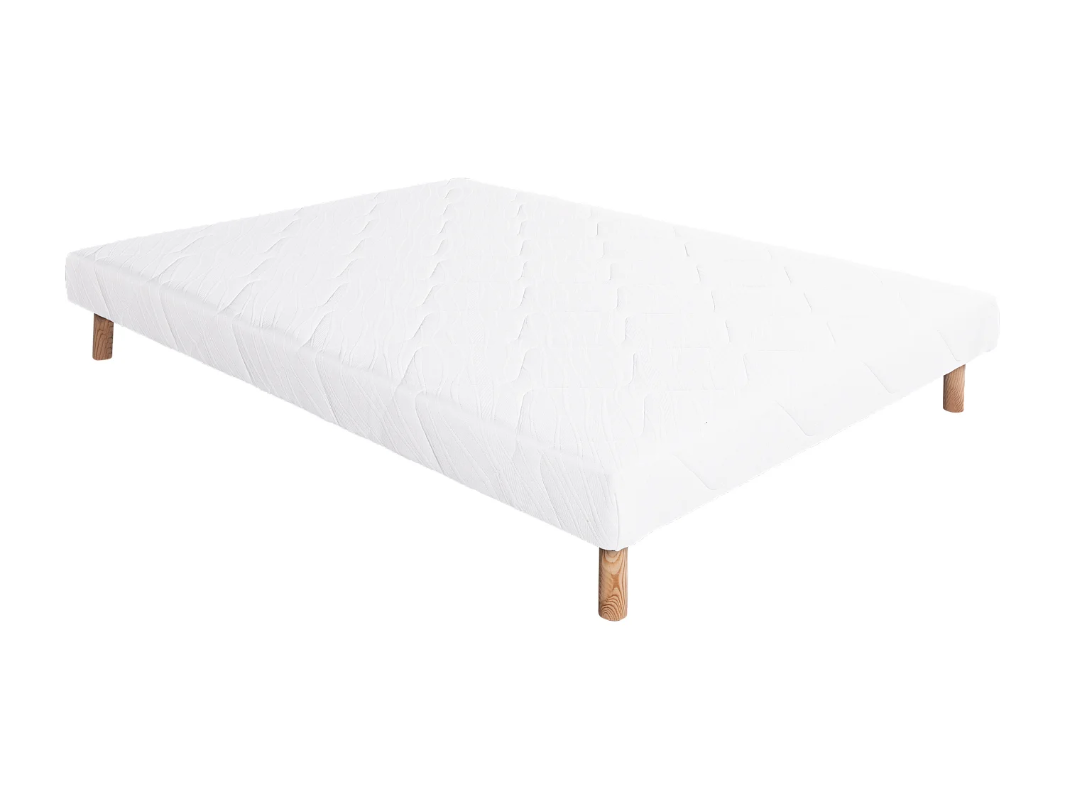 Ensemble matelas Iris, 20 cm, mousse haute densité, ferme, réversible + sommier blanc ep 13cm