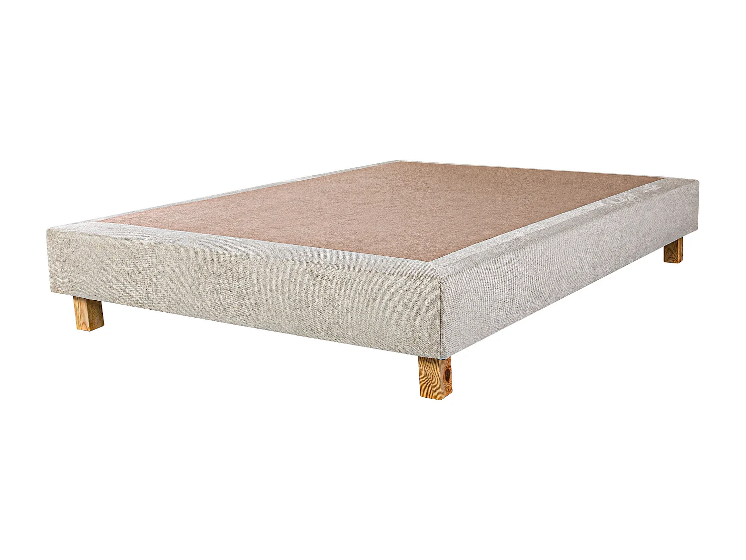 Sommier tapissier, beige, Gamme Prestige Hôtel, bois massif + pieds offerts