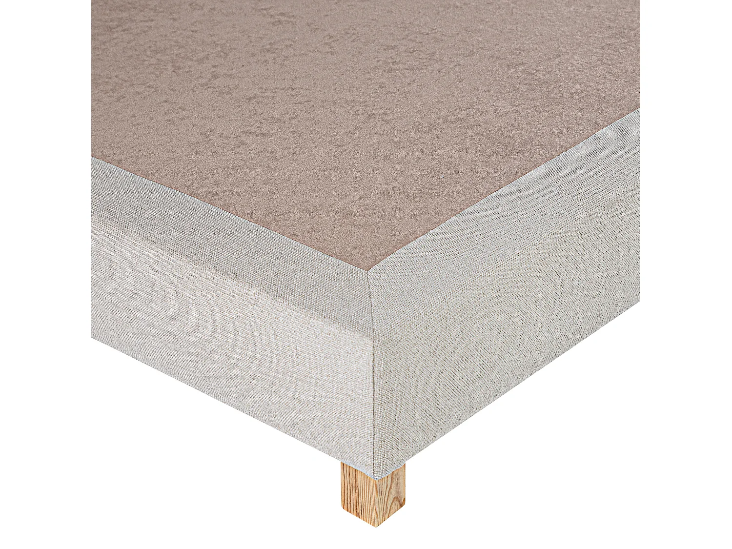 Sommier tapissier, beige, Gamme Prestige Hôtel, bois massif + pieds offerts