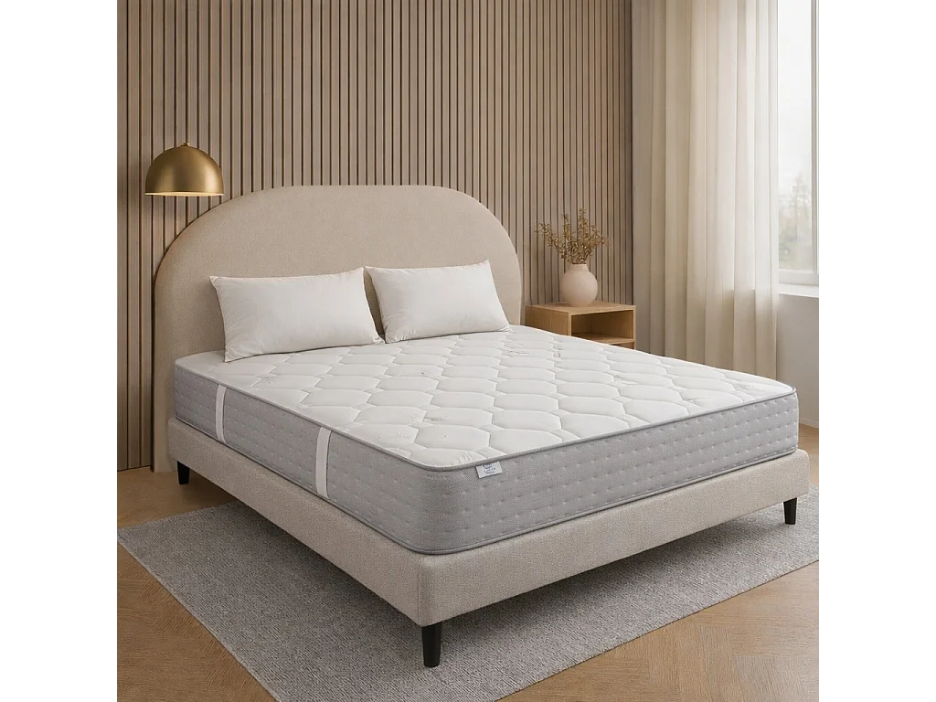 Matelas Zen, 20 cm, mousse haute densité, ferme, réversible + oreiller(s)