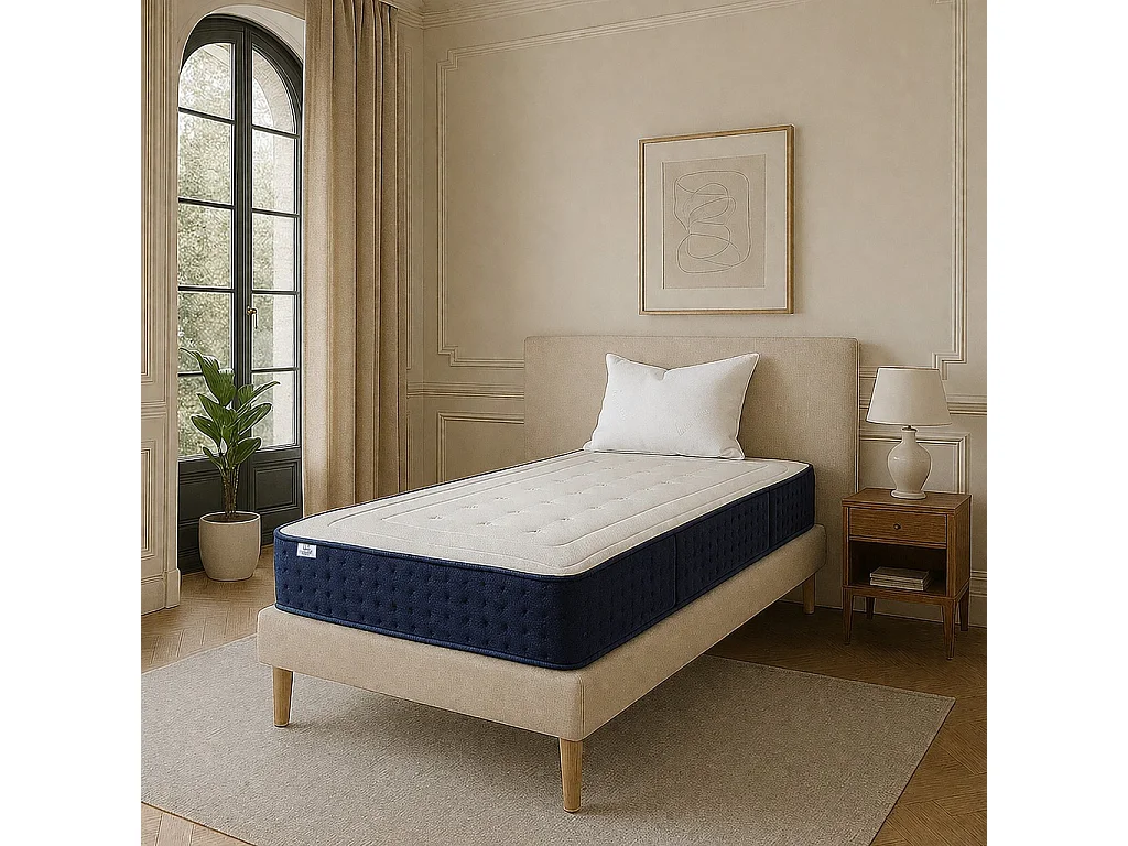 Matelas Nuage, 22 cm, mousse haute densité, mi-ferme, réversible + oreiller(s)