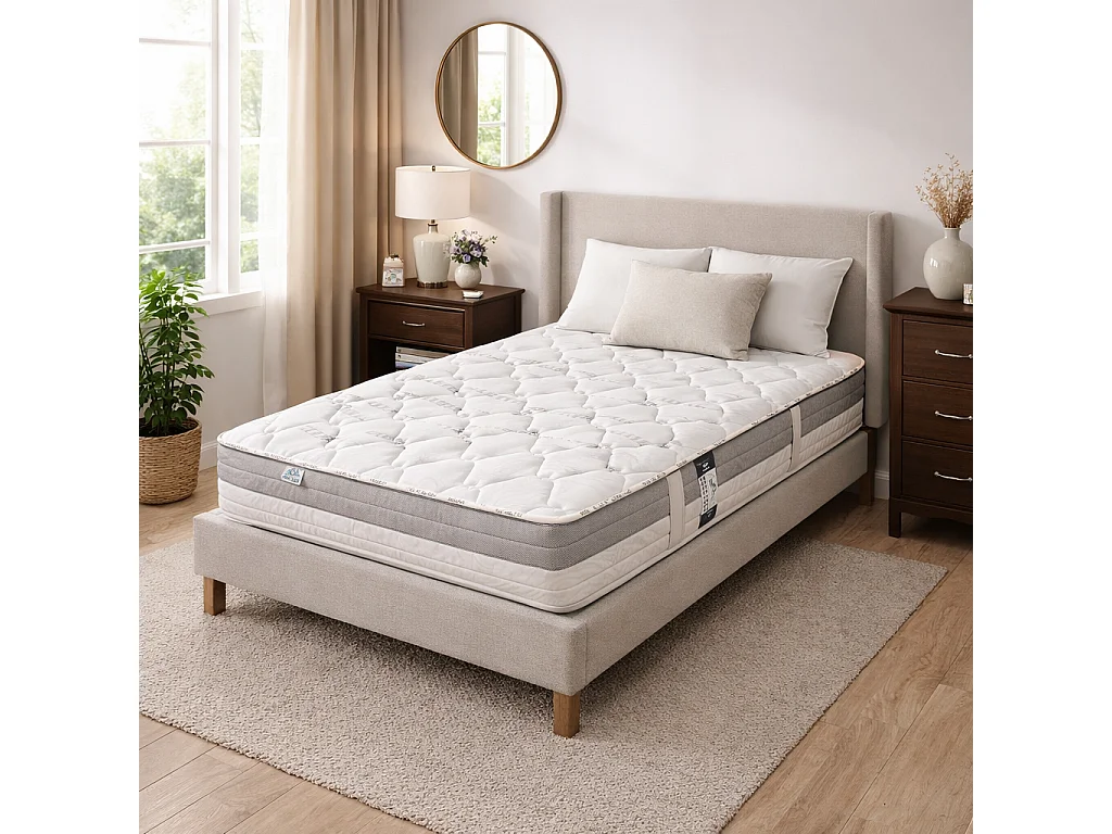 Matelas GoldVisco, 26cm, mousse haute densité, indépendance du couchage, ergonomique, haute adaptabilité, réversible