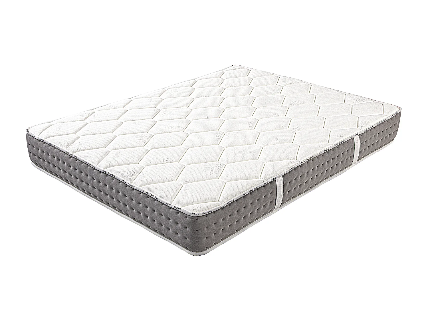 Matelas Sakina, 24cm, Ressorts Ensachés, Mousse Haute Densité, Indépendance de Couchage, Soutien ferme, réversible