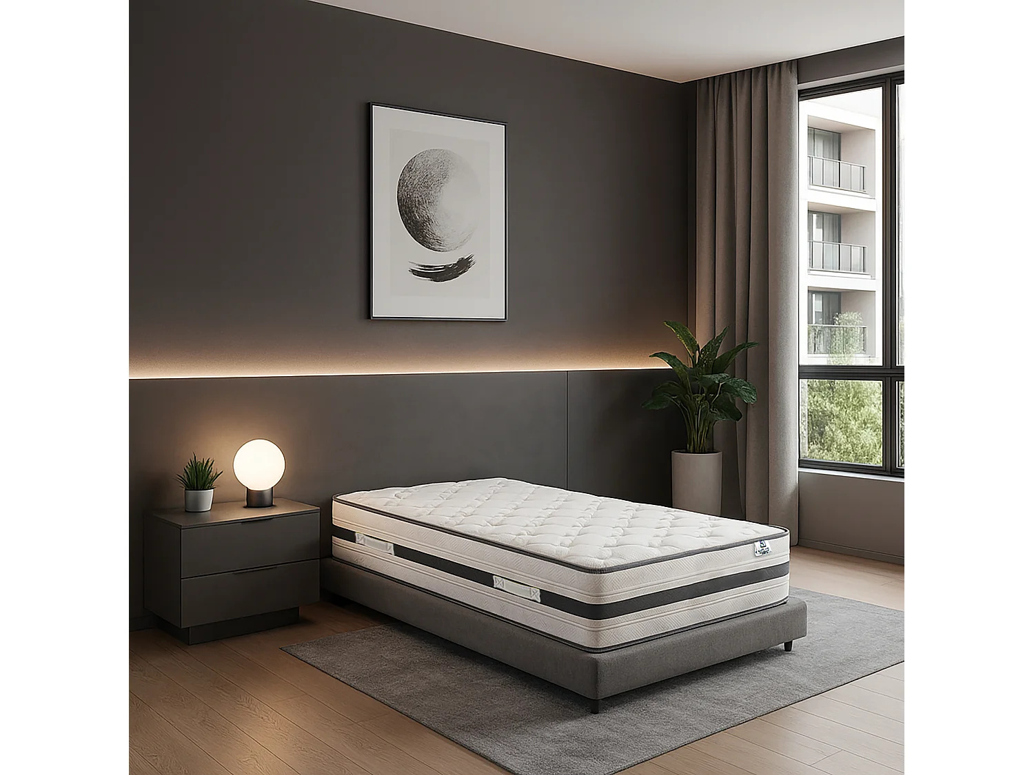 Matelas Rêverie Celeste, 30cm, mousse haute densité, indépendance du couchage, réversible