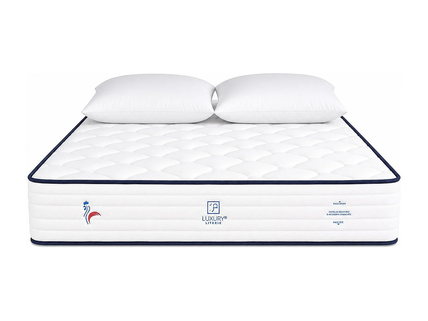 Matelas Patriote, 30cm, Ressorts Ensachés, Indépendance du Couchage, Soutien ferme + oreiller(s)