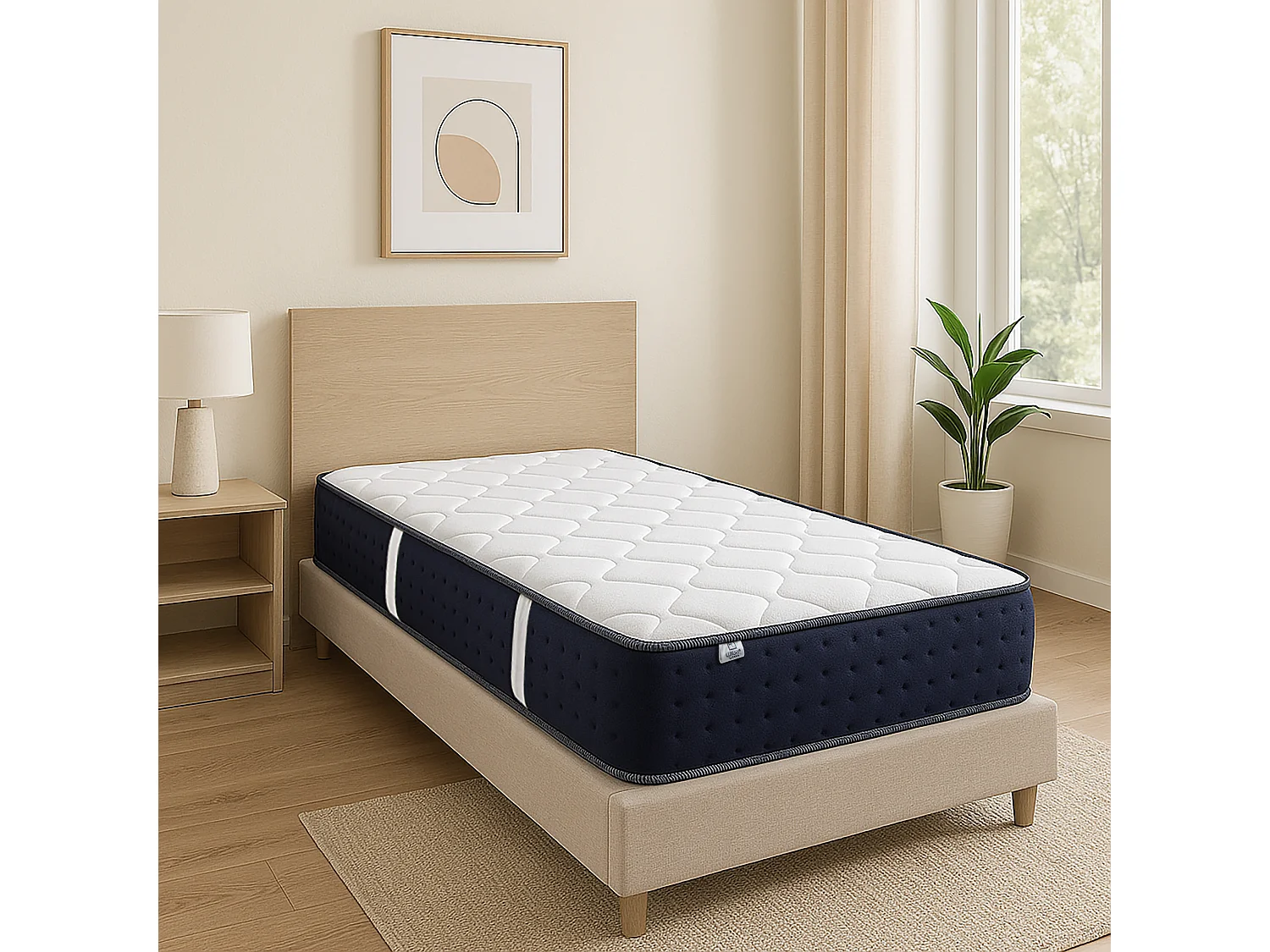 Matelas Zen Ciel, 20 cm, mousse haute densité, ferme, indépendance du couchage, réversible