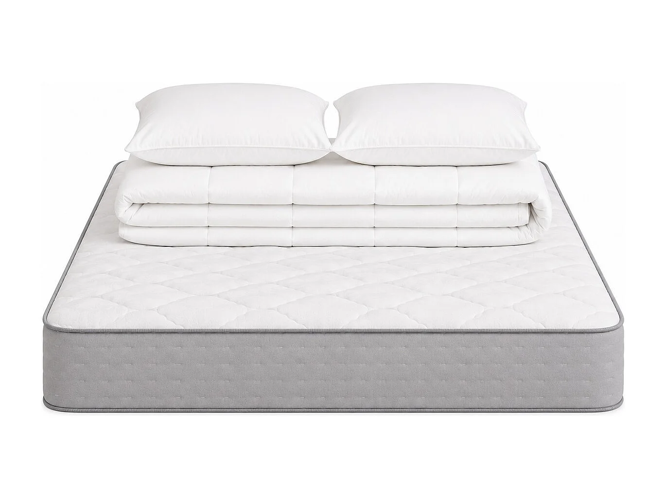 Matelas Zen, 20 cm, mousse haute densité, ferme, réversible + oreiller(s) + couette
