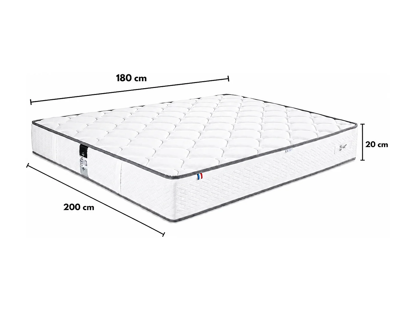 Matelas Iris, 20 cm, mousse haute densité, ferme, réversible + oreiller(s)