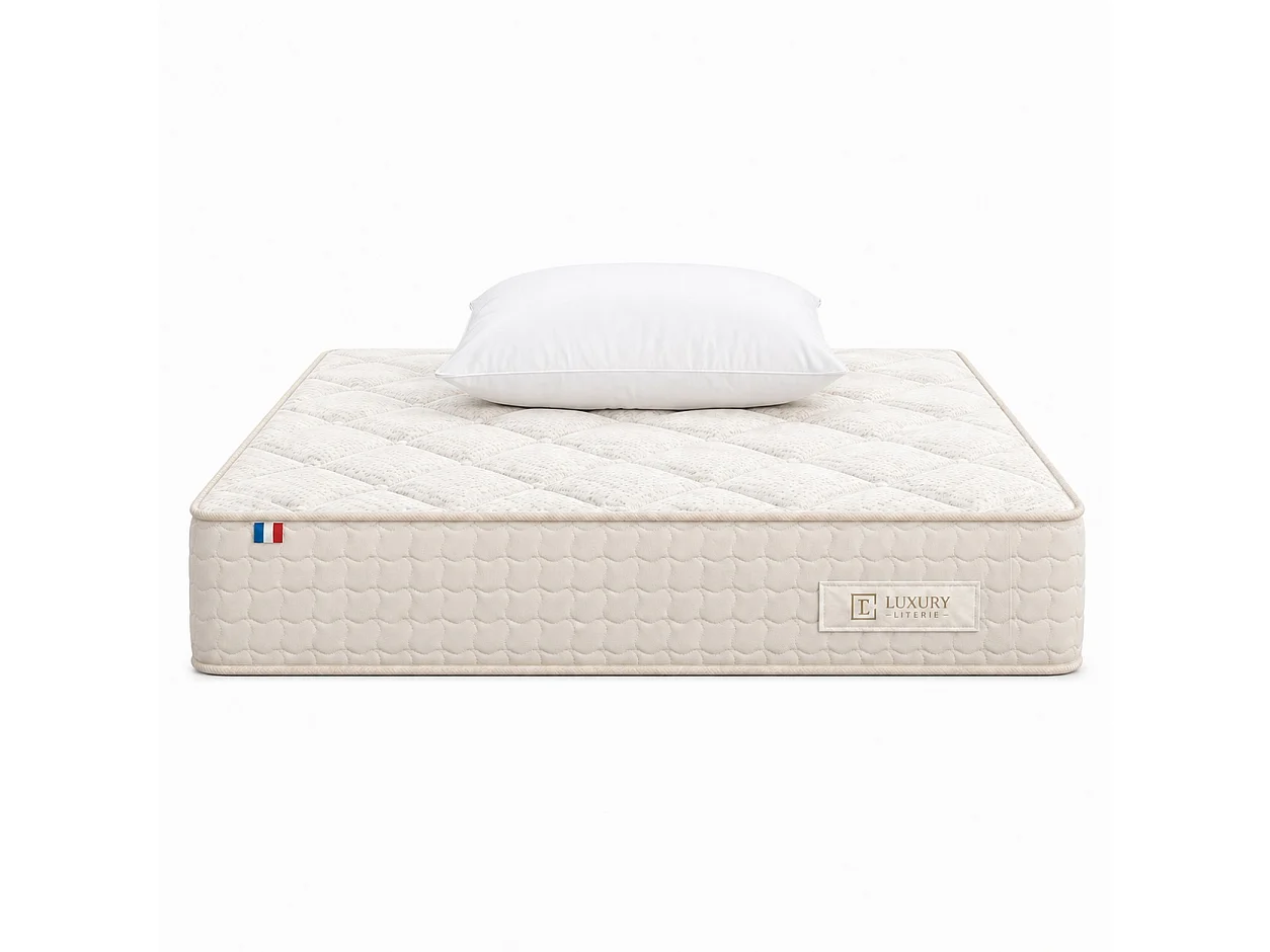 Matelas Sublime, 20 cm, mousse haute densité, ferme, réversible + oreiller(s)