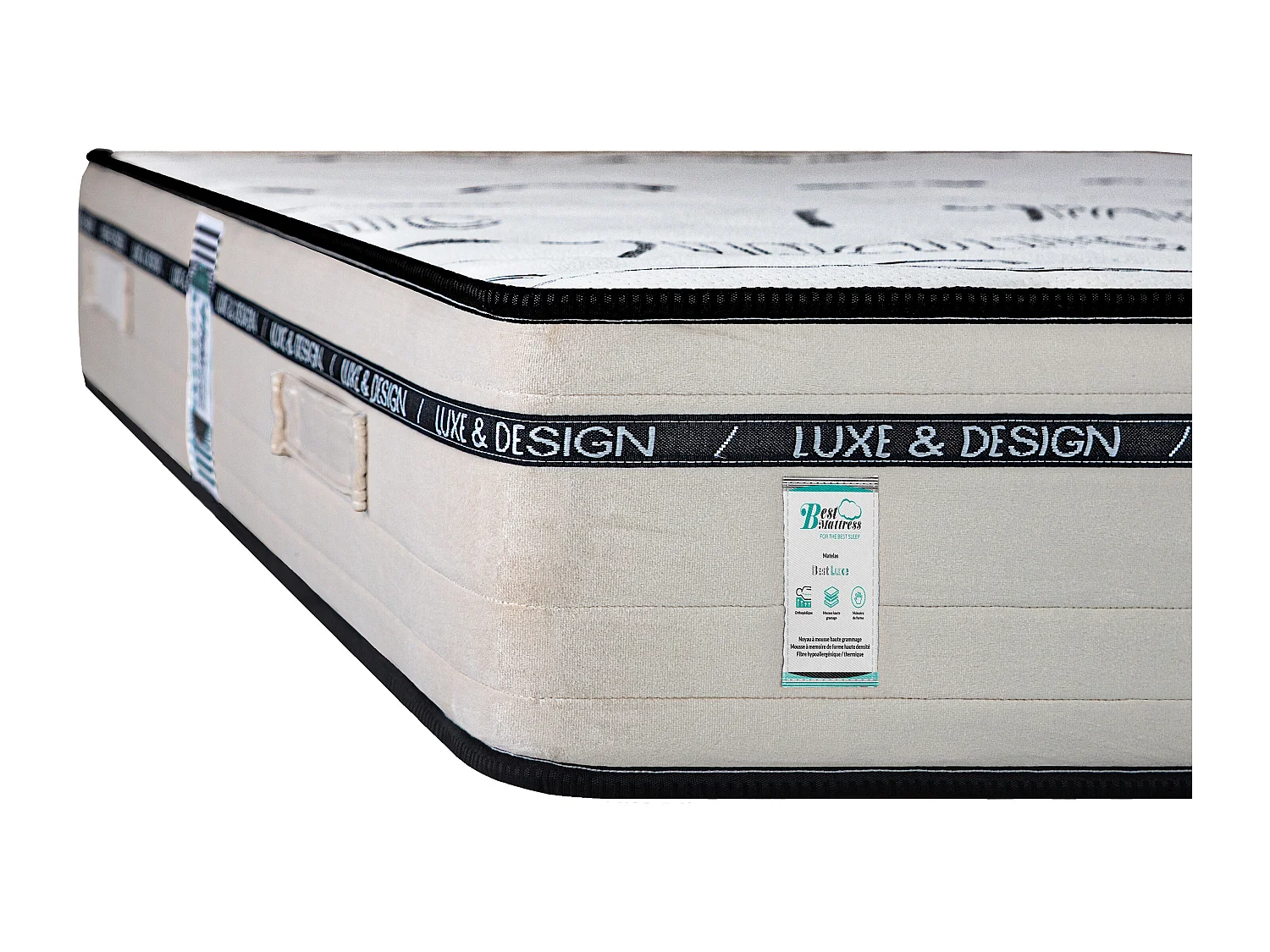 Matelas BestLuxe, 24cm, mousse haute densité, indépendance du couchage, réversible