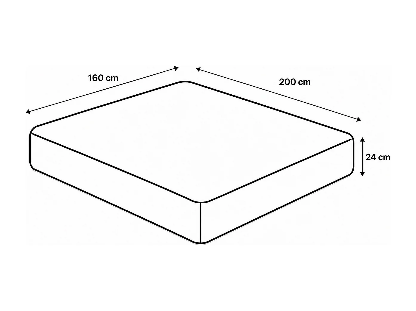Matelas BestLuxe, 24cm, mousse haute densité, indépendance du couchage, réversible