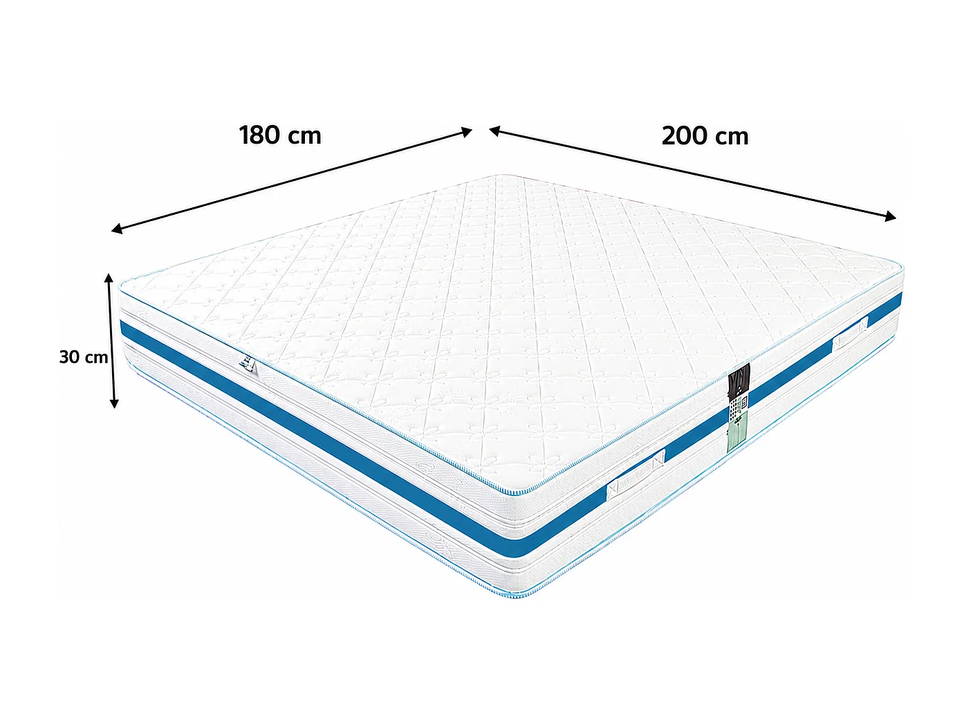 Matelas Rêverie Ciel, 30cm, mousse haute densité, indépendance du couchage, réversible