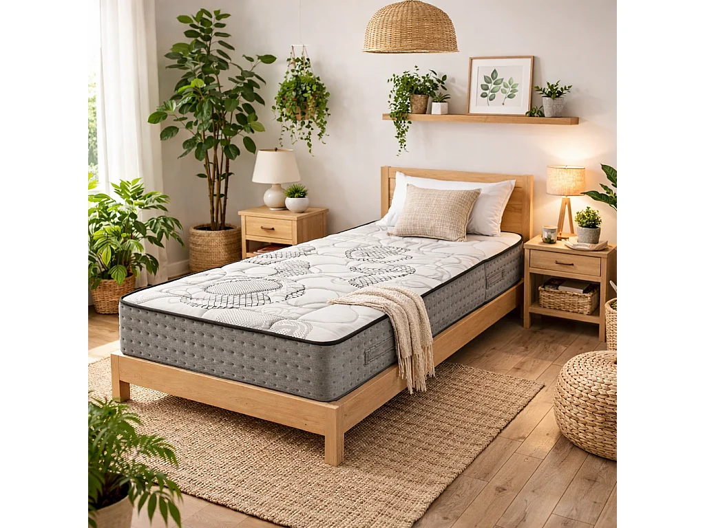 Matelas BestPoket, 26cm, ressorts ensachés, mousse haute densité, indépendance du couchage, réversible
