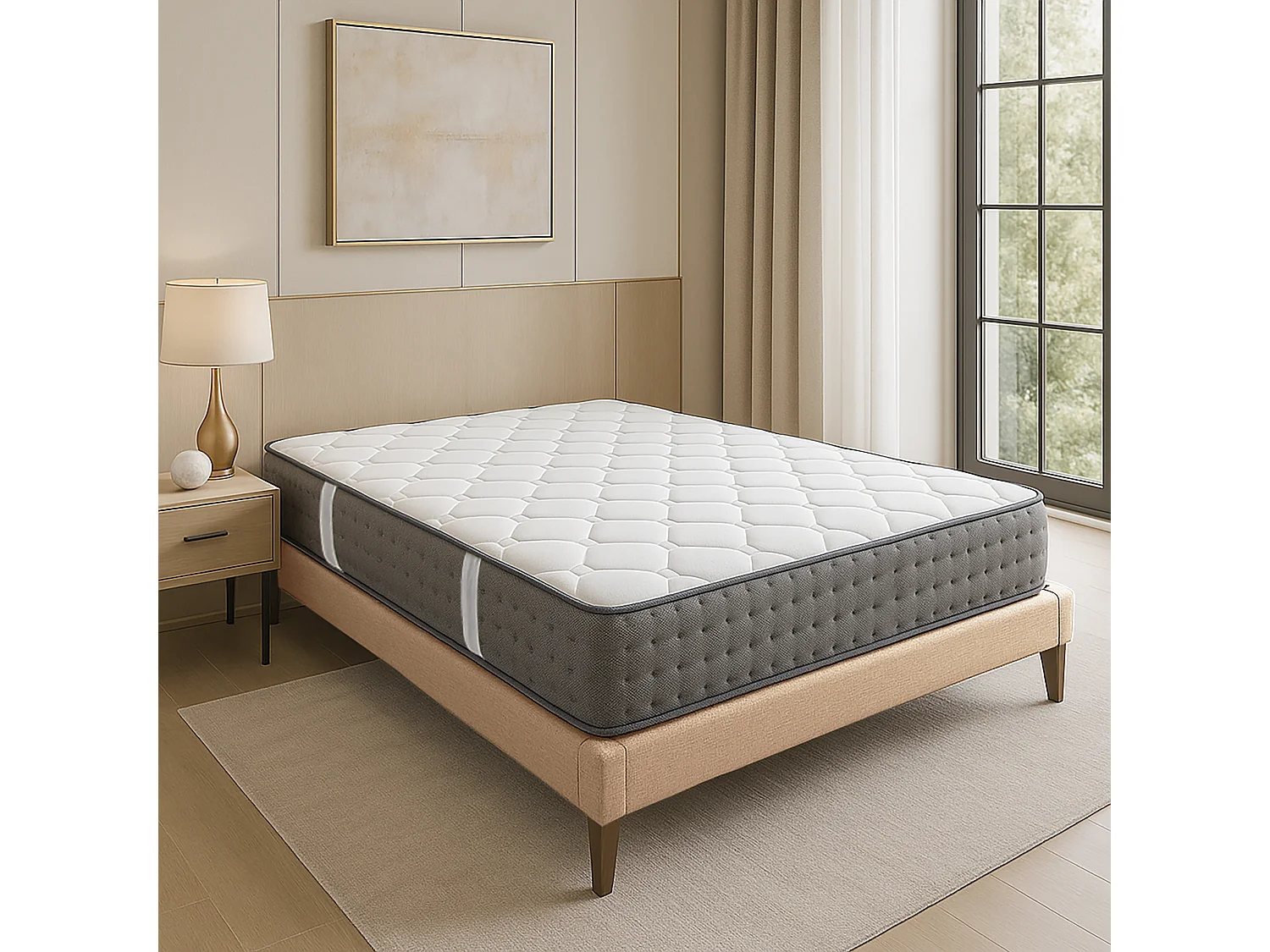 Matelas Luxury, 20 cm, mousse haute densité, ferme, indépendance du couchage, réversible