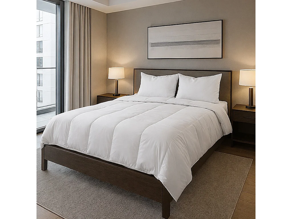 Matelas Dreamlux, 27 cm , ressorts ensachés, mousse haute densité, indépendance du couchage, réversible + oreiller(s) + couette