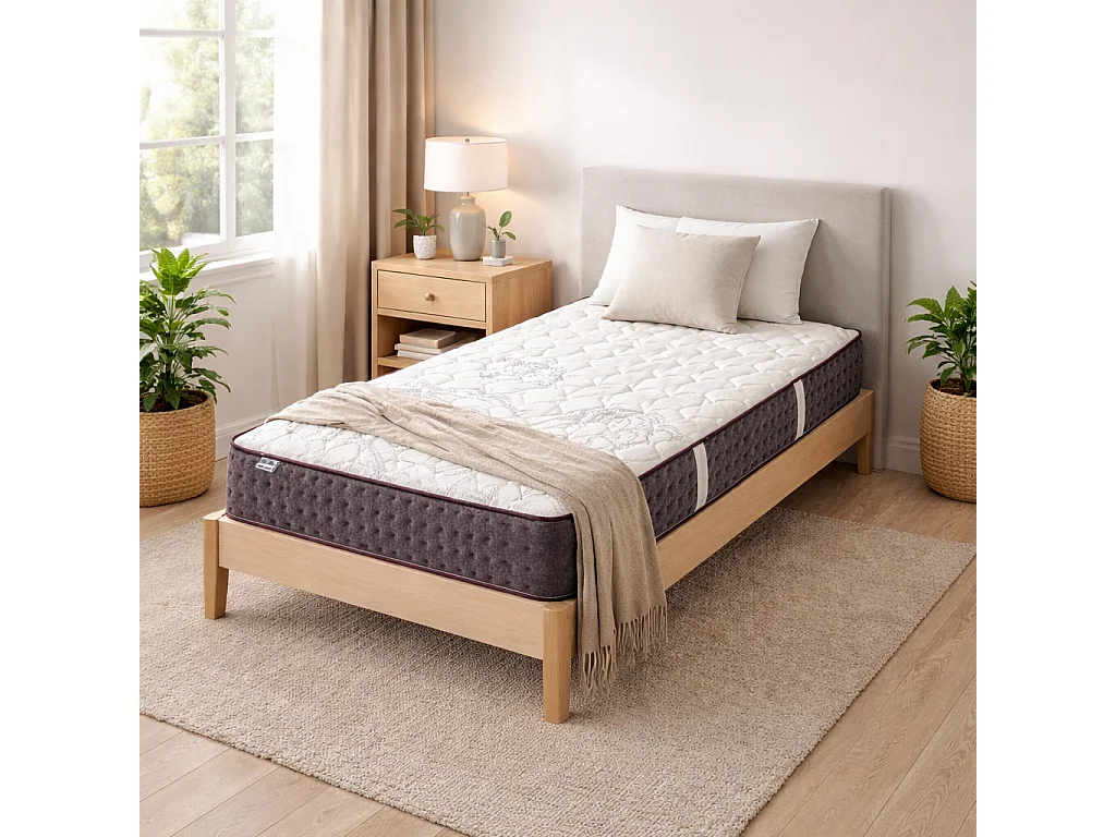 Matelas Goldplus, 24cm, mousse haute densité, haute adaptabilité, ergonomique, indépendance du couchage, réversible