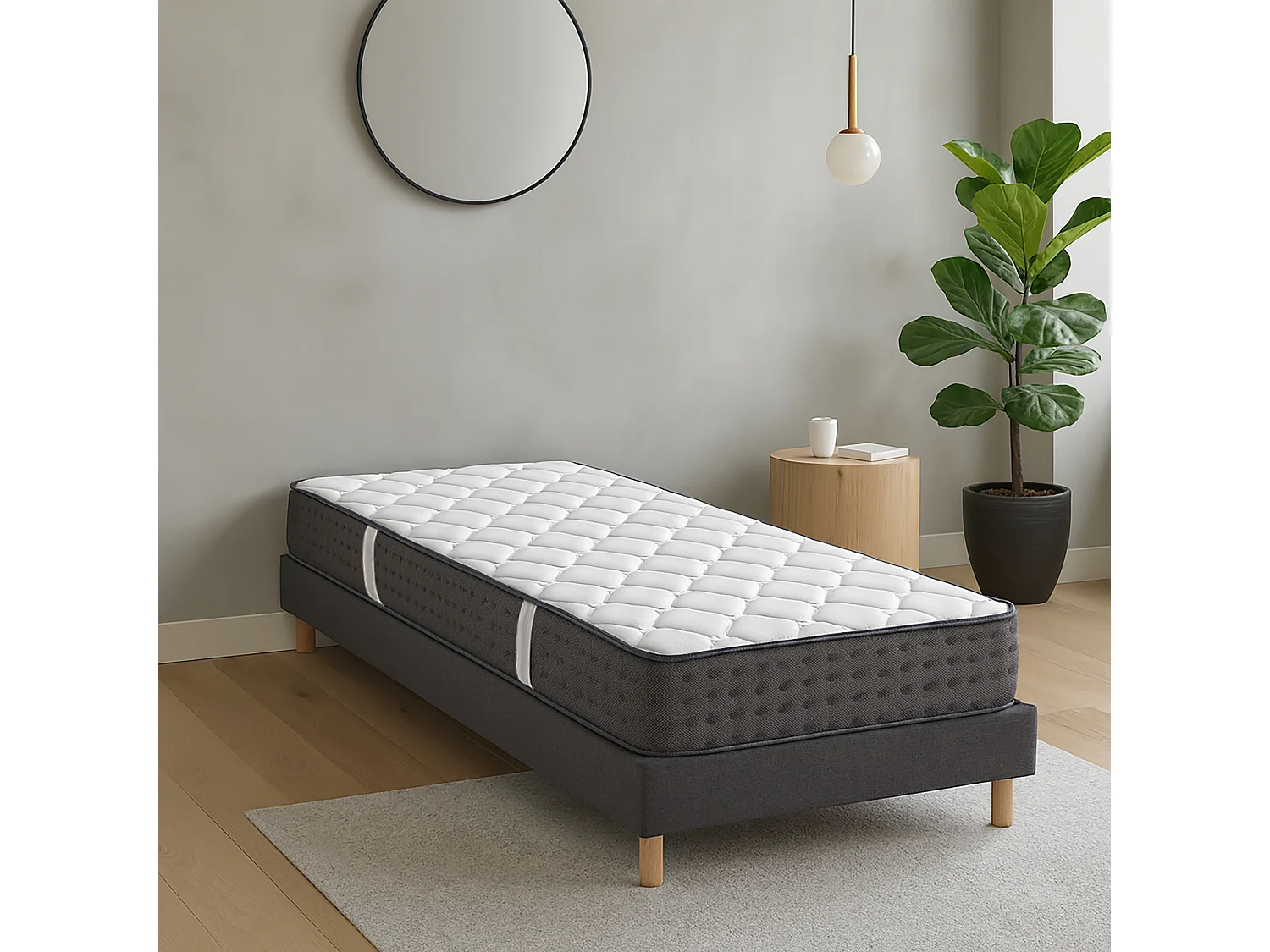 Matelas Planilux, 20 cm, mousse haute densité, ferme, indépendance du couchage, réversible