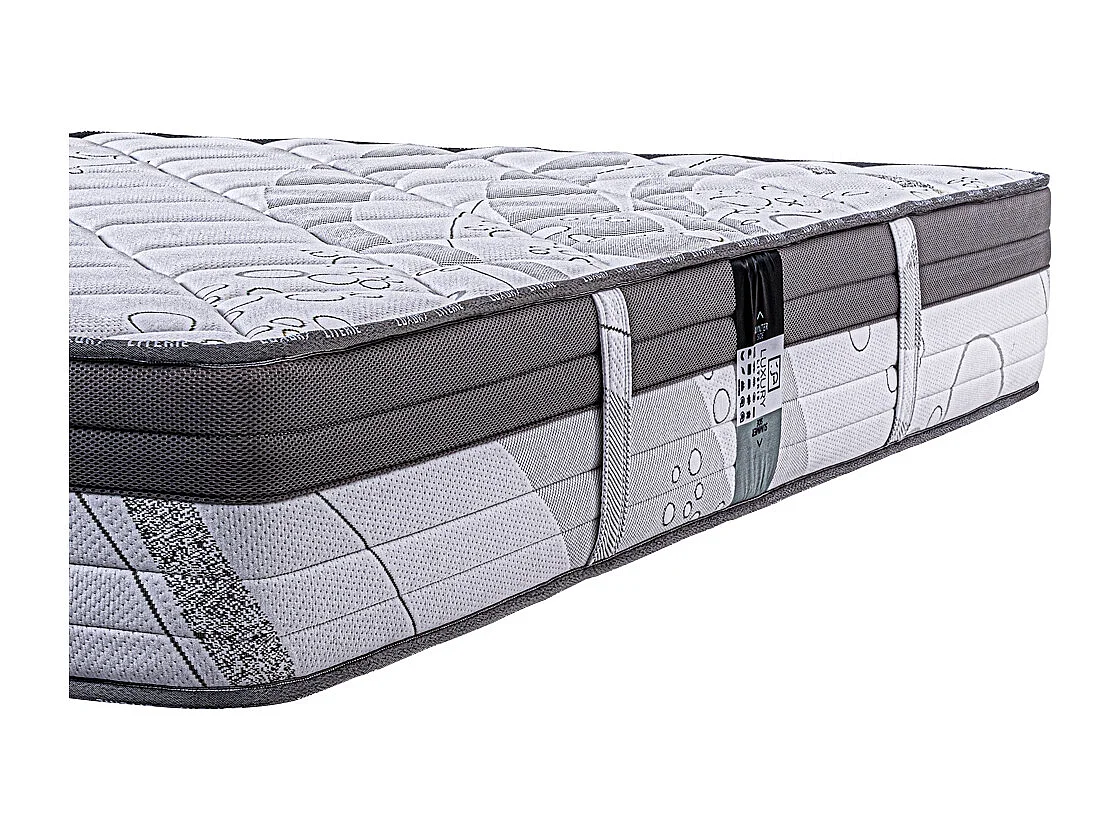 Matelas Relaxation, 27cm, Ressorts Ensachés, Mousse Haute Densité, ergonomique, Soutien Equilibré + oreiller(s) + couette