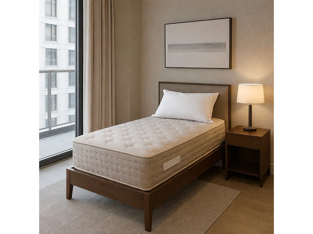 Matelas Dreamlux, 27 cm , ressorts ensachés, mousse haute densité, indépendance du couchage, réversible + oreiller(s)