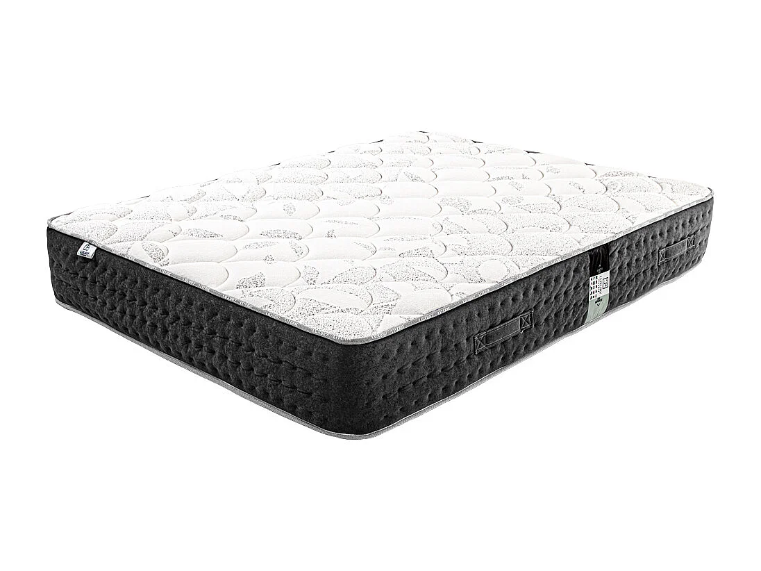 Matelas Sérénité, 27cm, Ressorts Ensachés, Mousse Haute Densité, ergonomique, Soutien très ferme + oreiller(s) + couette