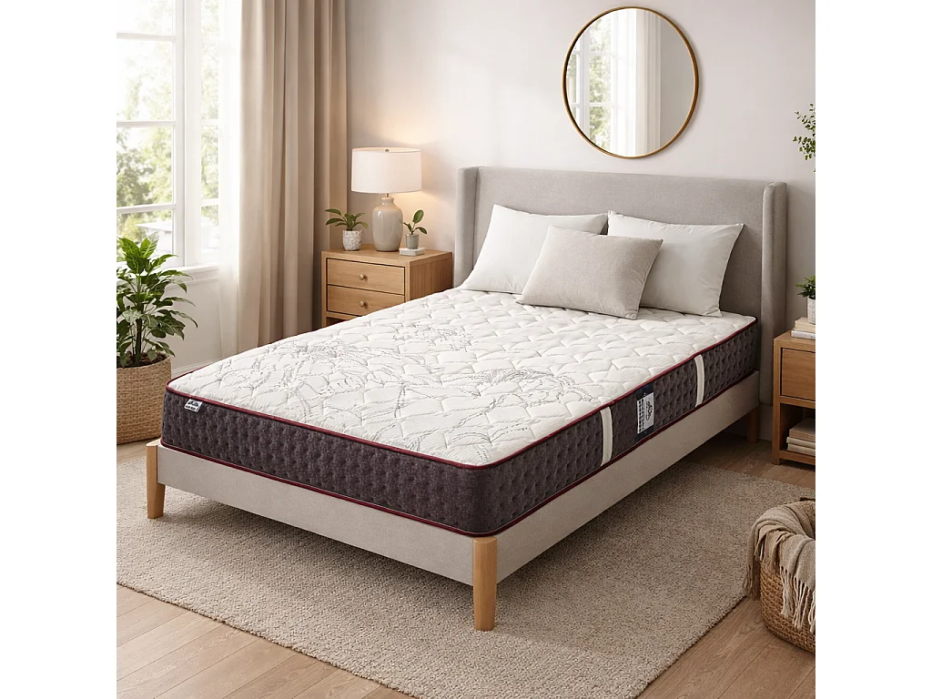 Matelas Goldplus, 24cm, mousse haute densité, haute adaptabilité, ergonomique, indépendance du couchage, réversible