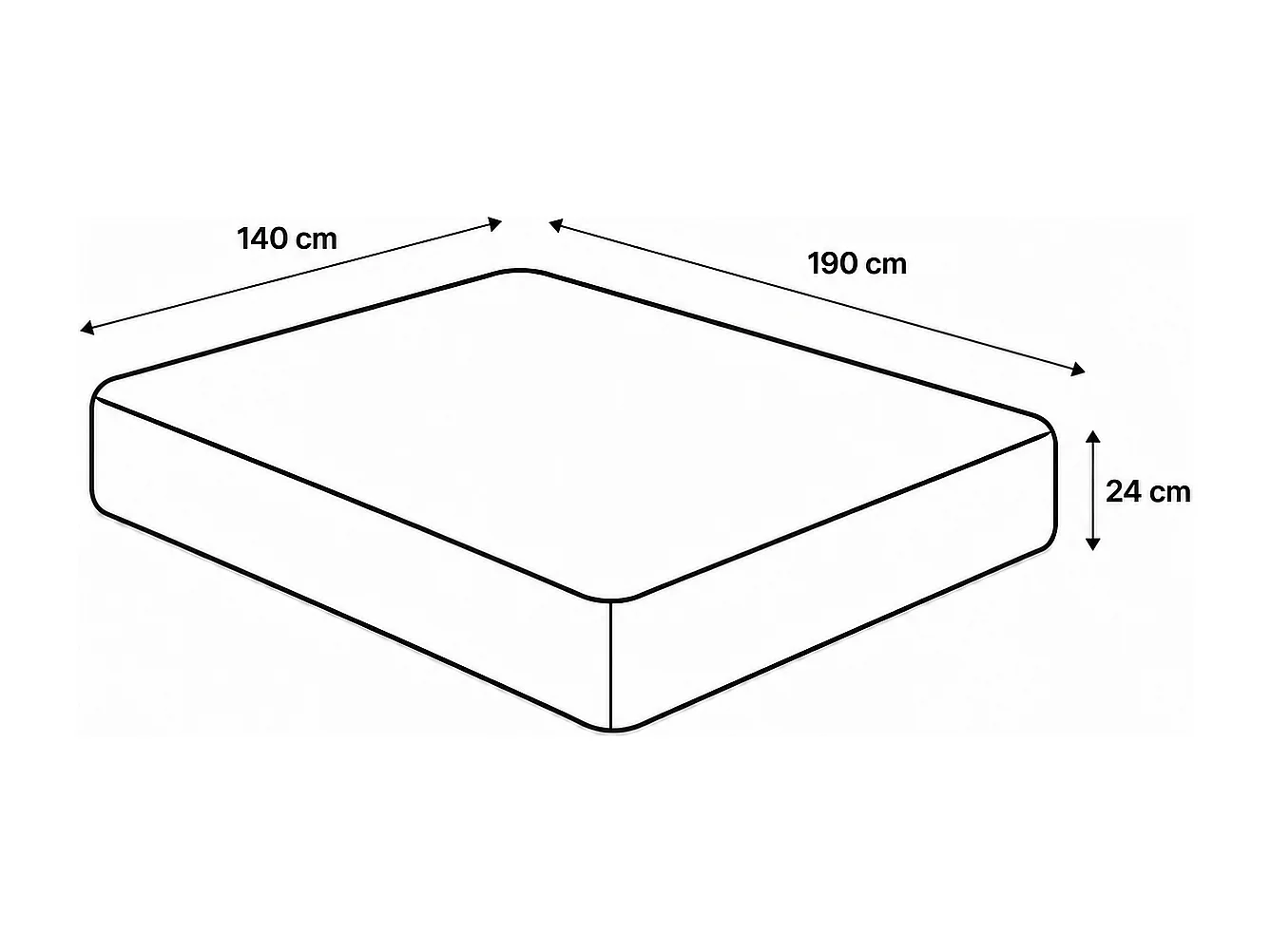 Matelas Goldplus, 24cm, mousse haute densité, haute adaptabilité, ergonomique, indépendance du couchage, réversible
