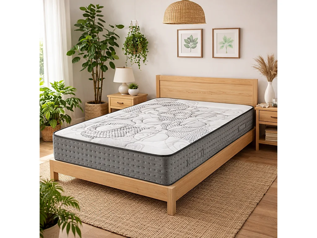 Matelas BestPoket, 26cm, ressorts ensachés, mousse haute densité, indépendance du couchage, réversible