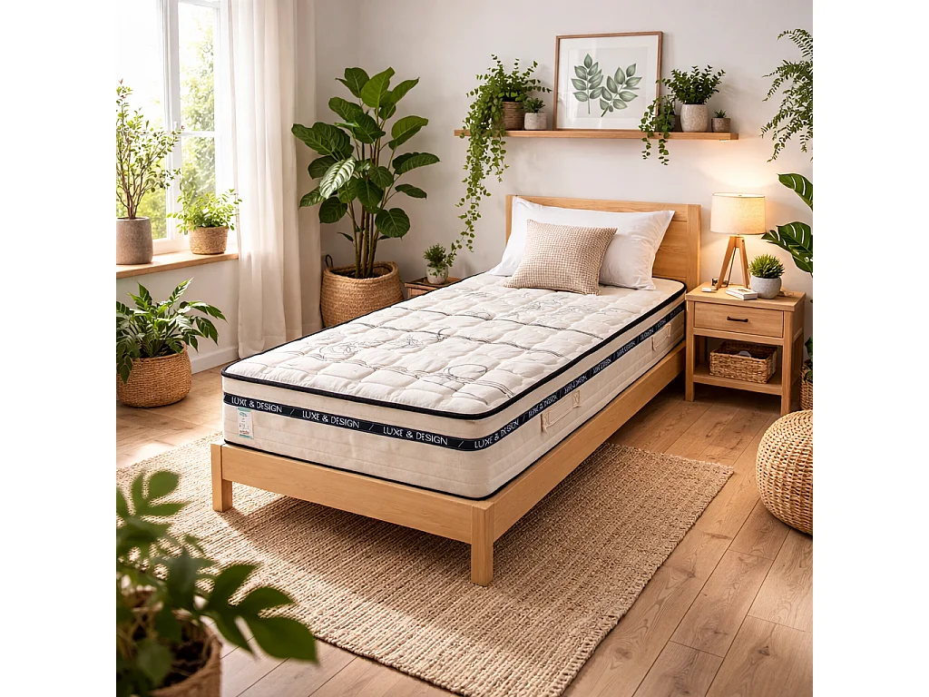Matelas BestLuxe, 24cm, mousse haute densité, indépendance du couchage, réversible