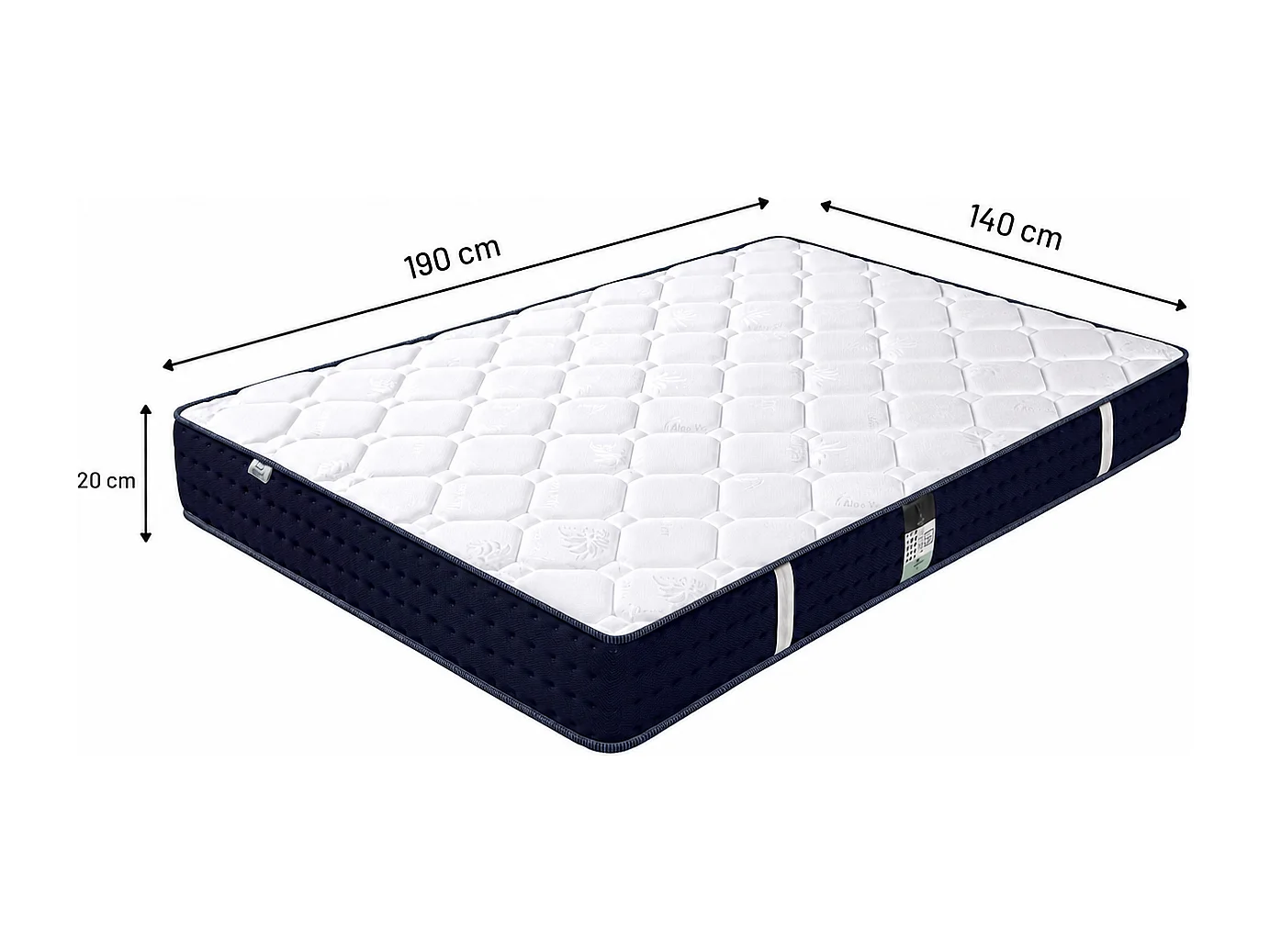Matelas Zen Ciel, 20 cm, mousse haute densité, ferme, indépendance du couchage, réversible