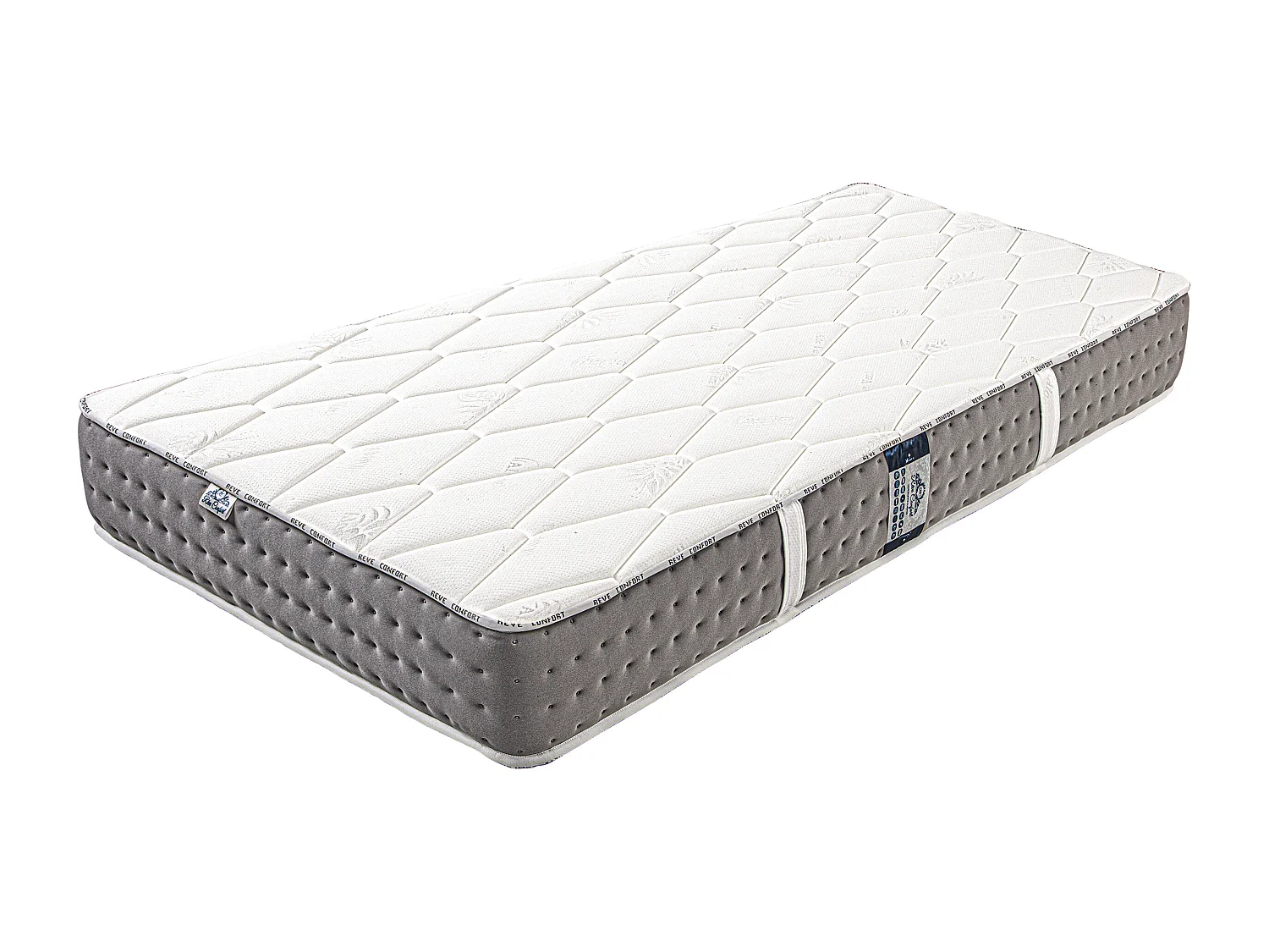 Matelas Sakina, 24cm, Ressorts Ensachés, Mousse Haute Densité, Indépendance de Couchage, Soutien ferme, réversible