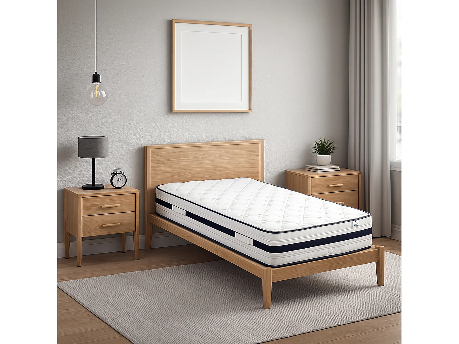 Matelas Rêverie Azur, 30cm, mousse haute densité, indépendance du couchage, réversible