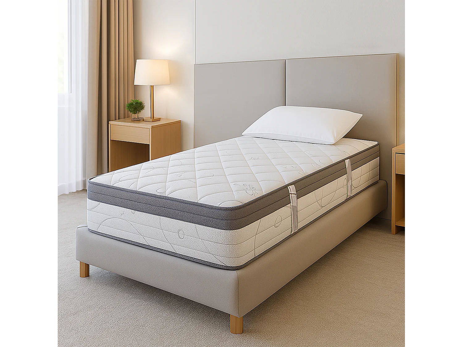 Matelas Relaxation, 27cm, Ressorts Ensachés, Mousse Haute Densité, Indépendance du Couchage, Soutien Equilibré