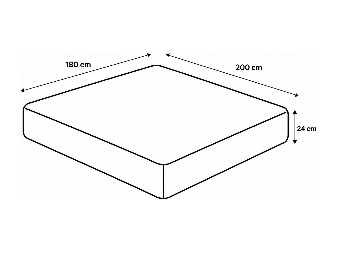 Matelas Goldplus, 24cm, mousse haute densité, haute adaptabilité, ergonomique, indépendance du couchage, réversible