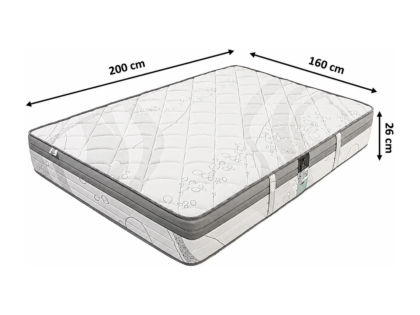 Matelas Timeless, 26cm, mousse haute densité, ferme, indépendance du couchage, réversible