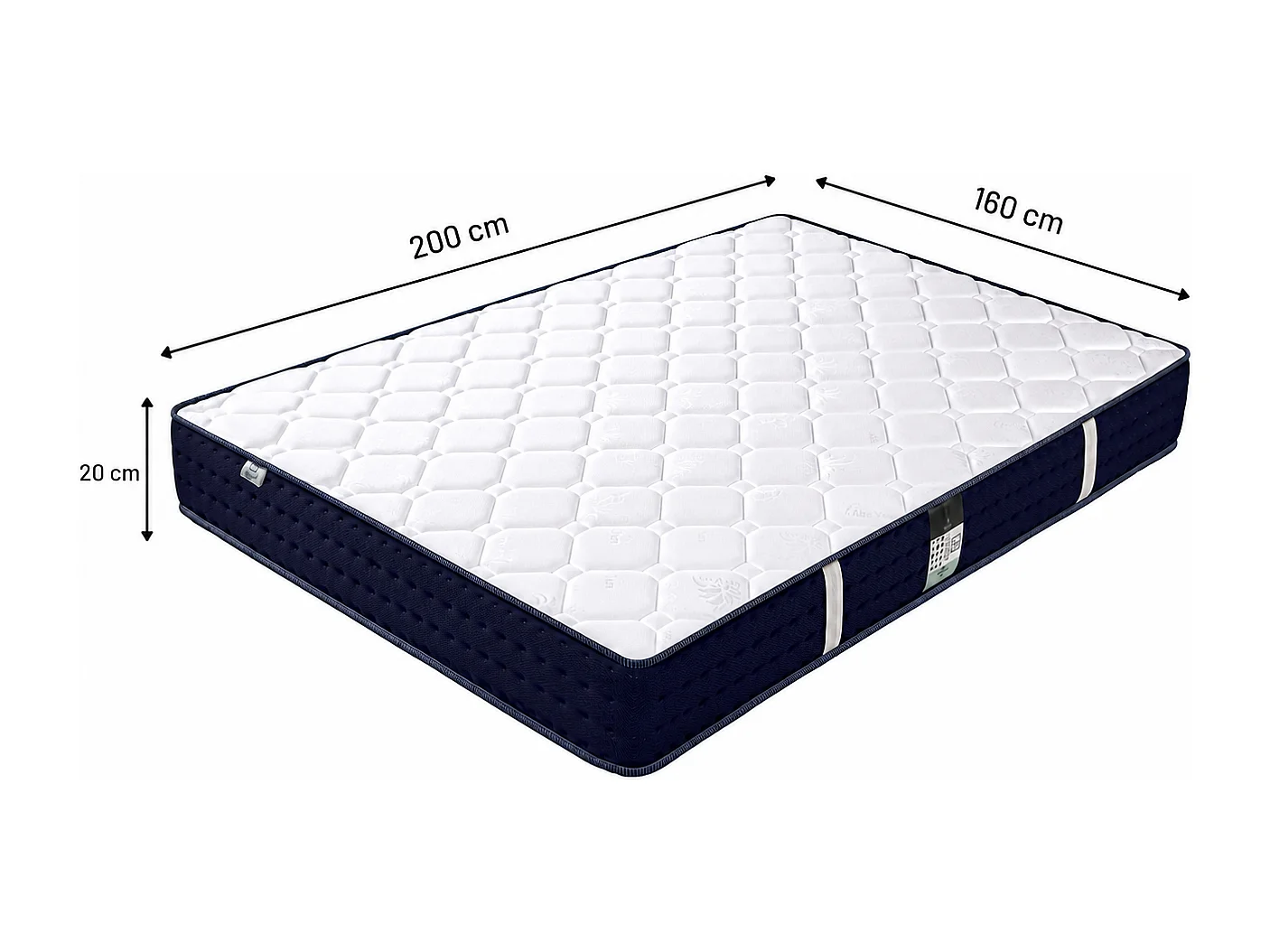 Matelas Zen Ciel, 20 cm, mousse haute densité, ferme, indépendance du couchage, réversible