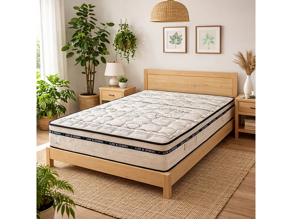 Matelas BestLuxe, 24cm, mousse haute densité, indépendance du couchage, réversible