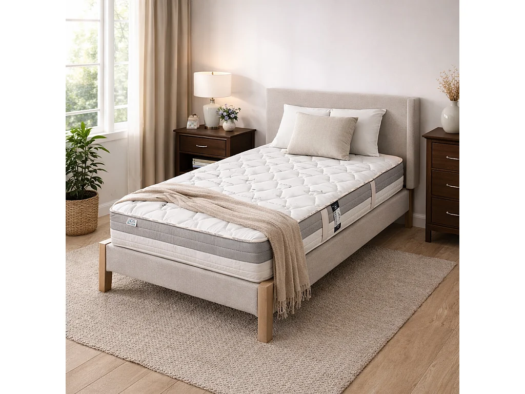 Matelas GoldVisco, 26cm, mousse haute densité, indépendance du couchage, ergonomique, haute adaptabilité, réversible