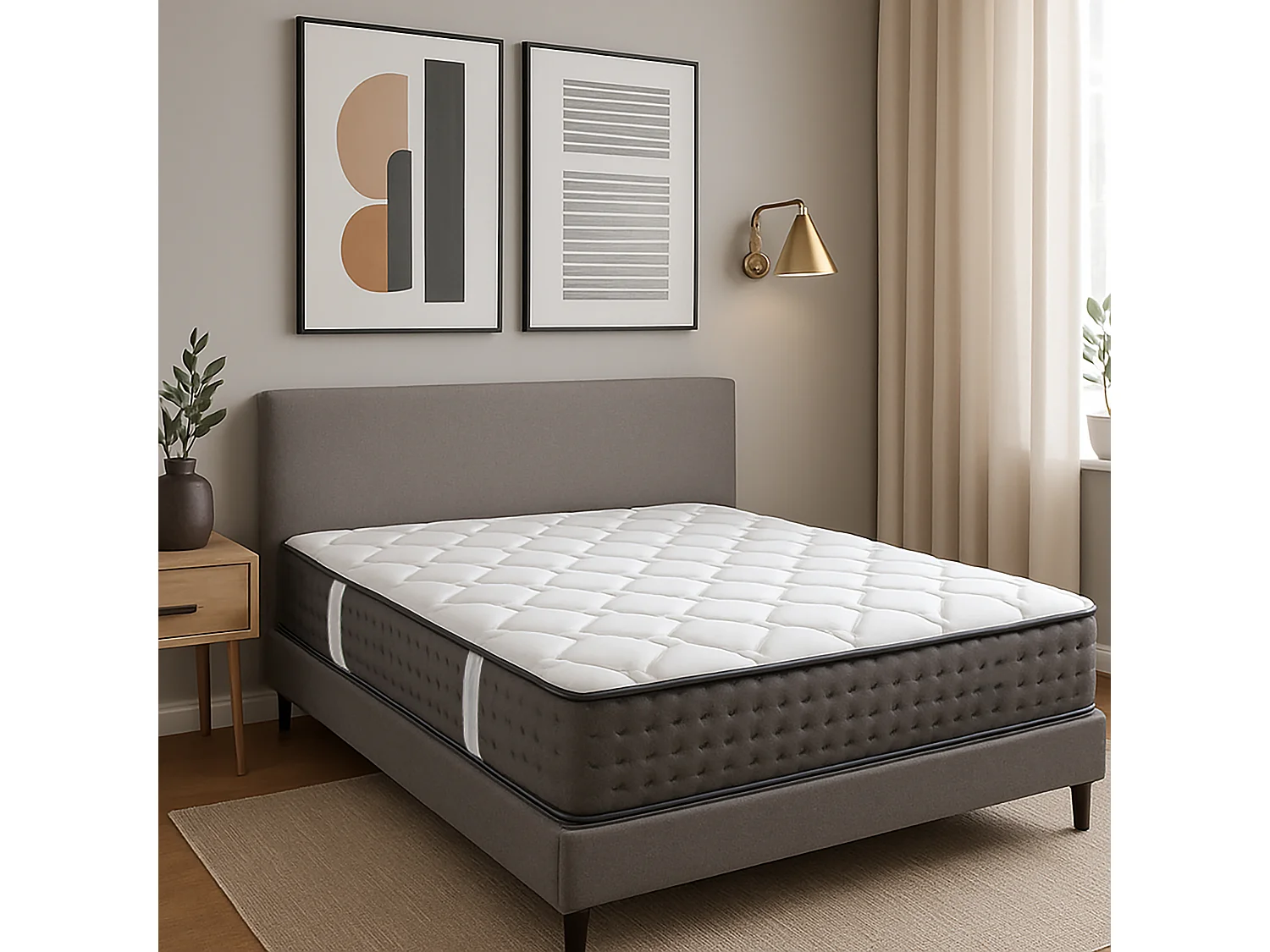 Matelas Planilux, 20 cm, mousse haute densité, ferme, indépendance du couchage, réversible