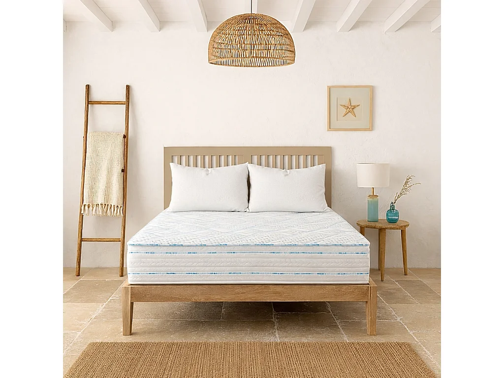 Matelas Thermotec, 22 cm, mousse haute densité, ferme, réversible + oreiller(s)
