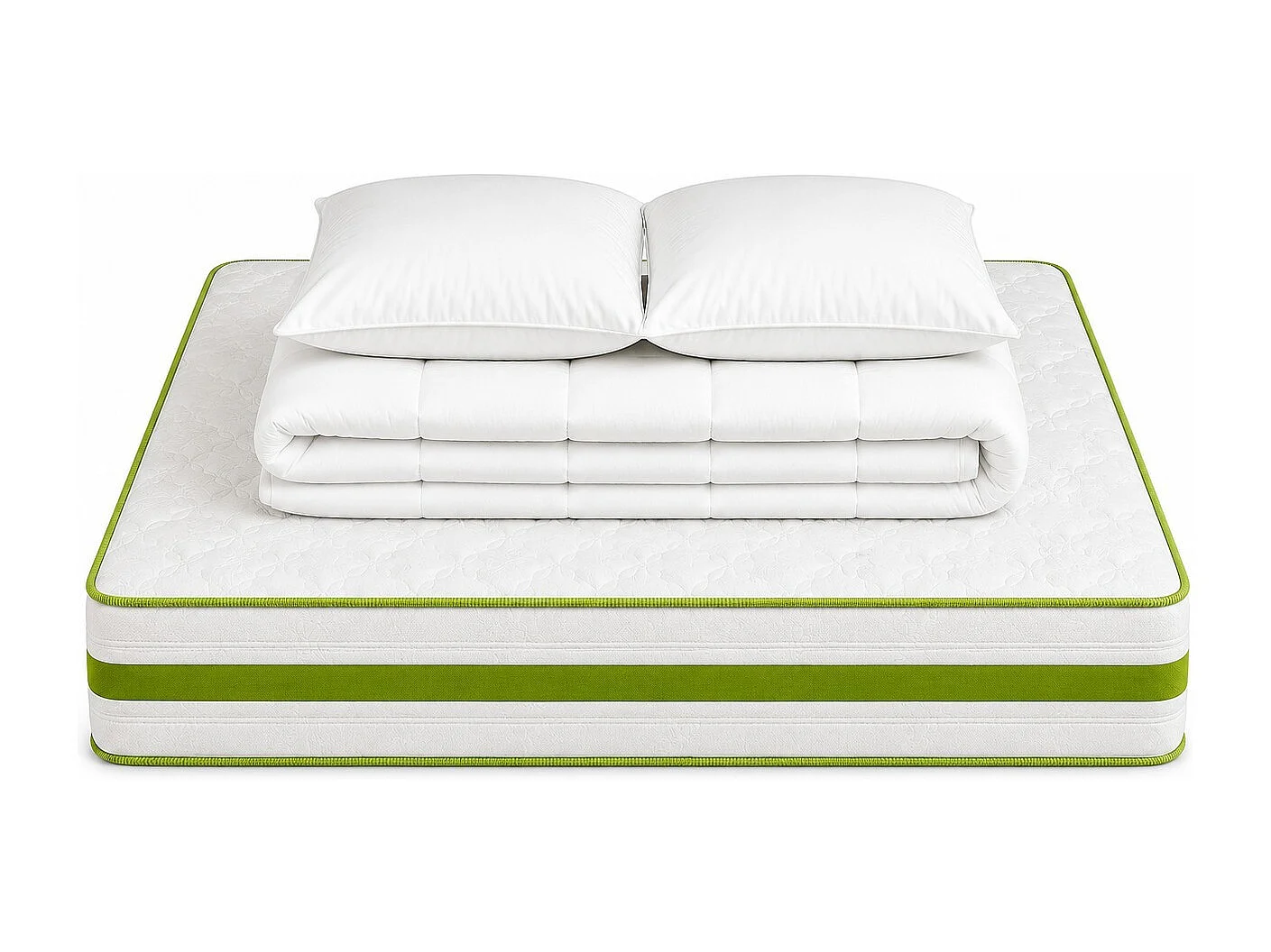 Matelas Rêverie, 30 cm, mousse haute densité, ferme, réversible + oreiller(s) + couette