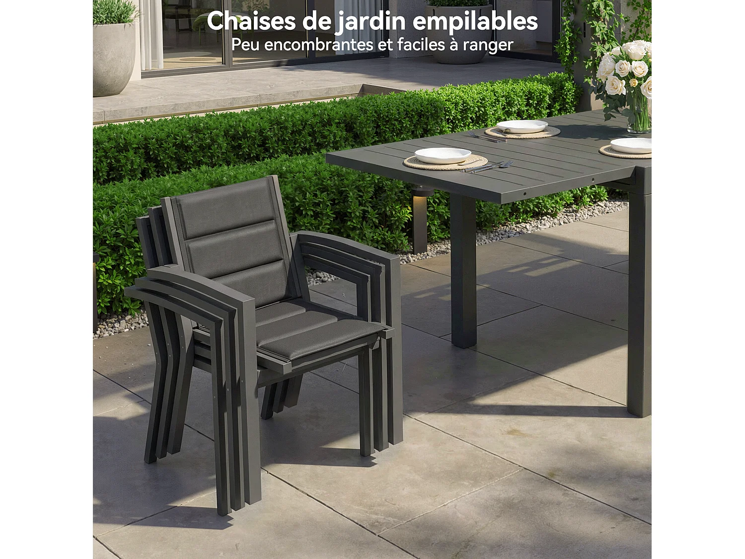 Ensemble de sièges de jardin en aluminium étanche et résistant aux intempéries, mobilier d'extérieur, ensemble de tables et chaises de jardin