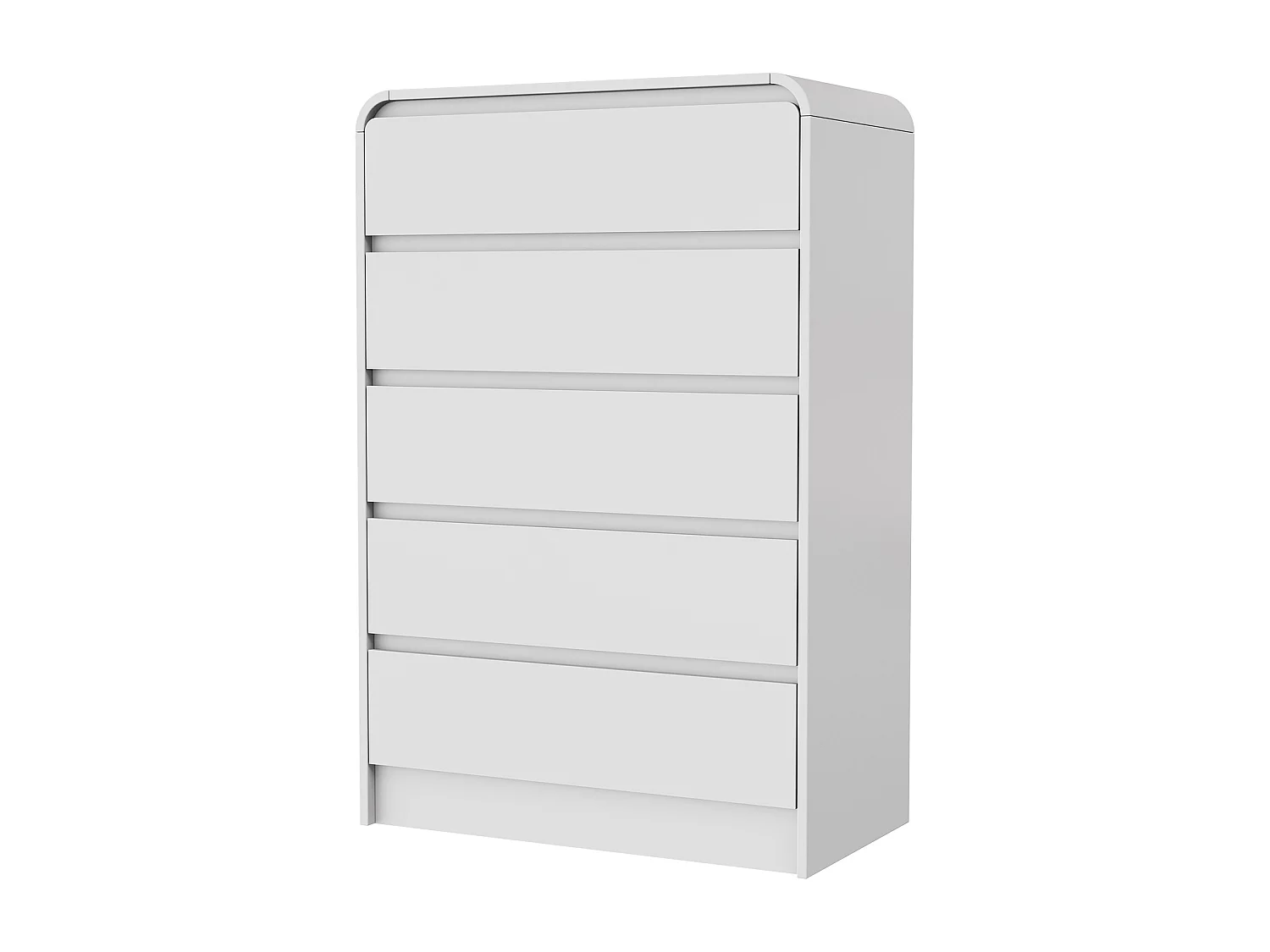 Commode à 5 Tiroirs, Meuble de Rangement Chambre avec LED, pour Entrée, Couloir, Blanc, 73x40x110 cm