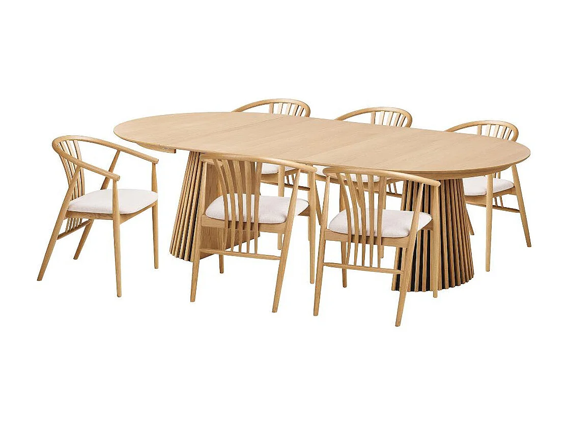 Tokyo ensemble pour salle à manger table à manger 6 chaises chêne, naturel.