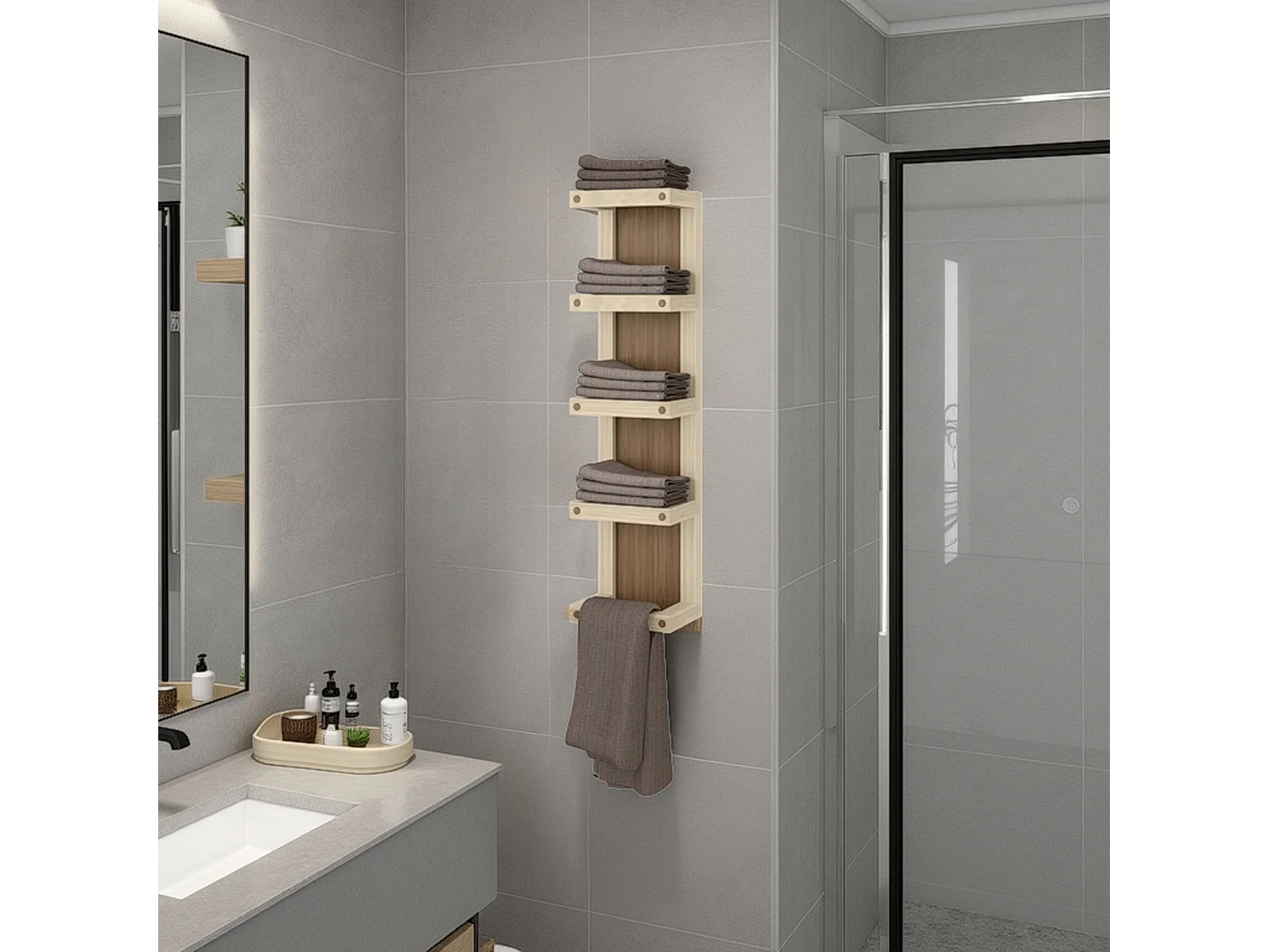 Toallero de pared 5 niveles para baño, Arlington