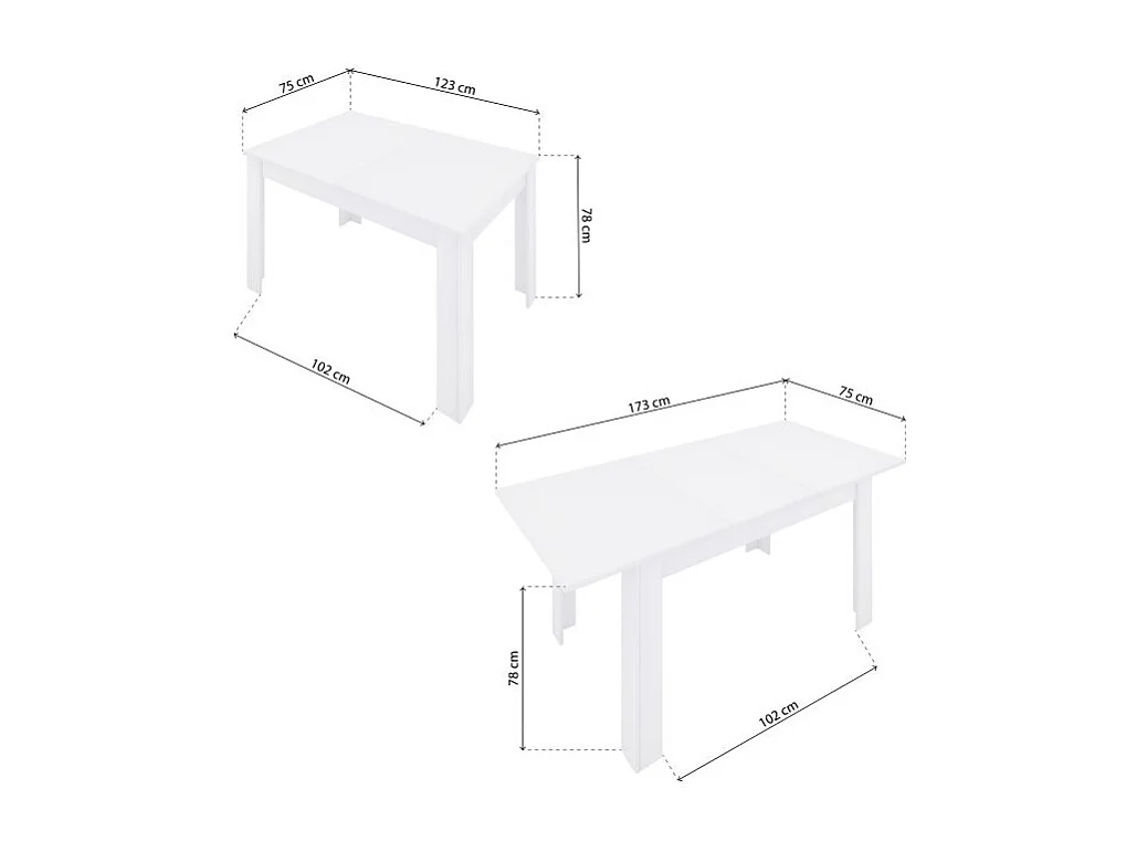 Mesa de comedor extensible Danna Artik White (Branco mate)