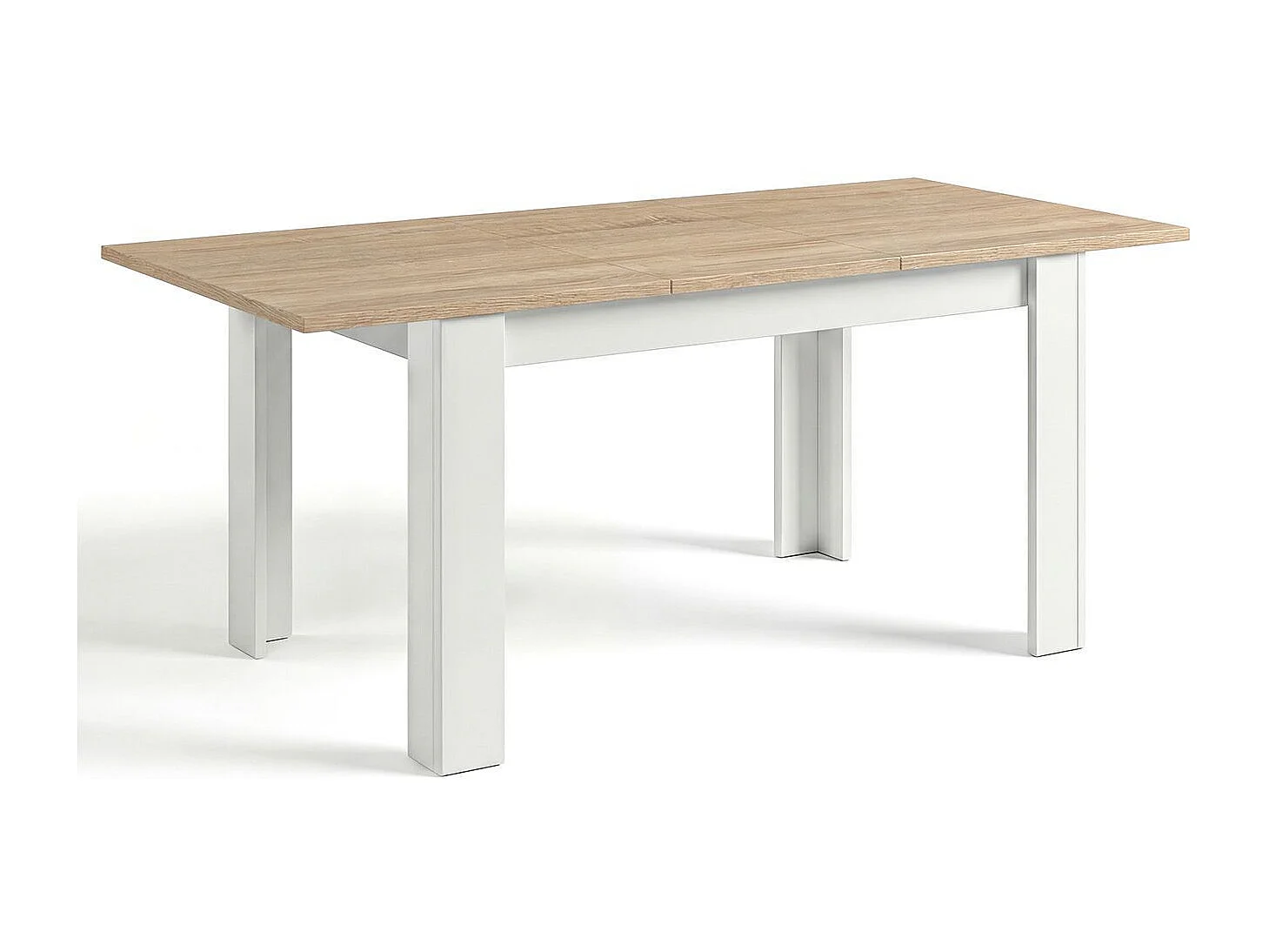 Mesa de comedor extensible Danna Artik White (Branco mate) - Carvalho canadiano