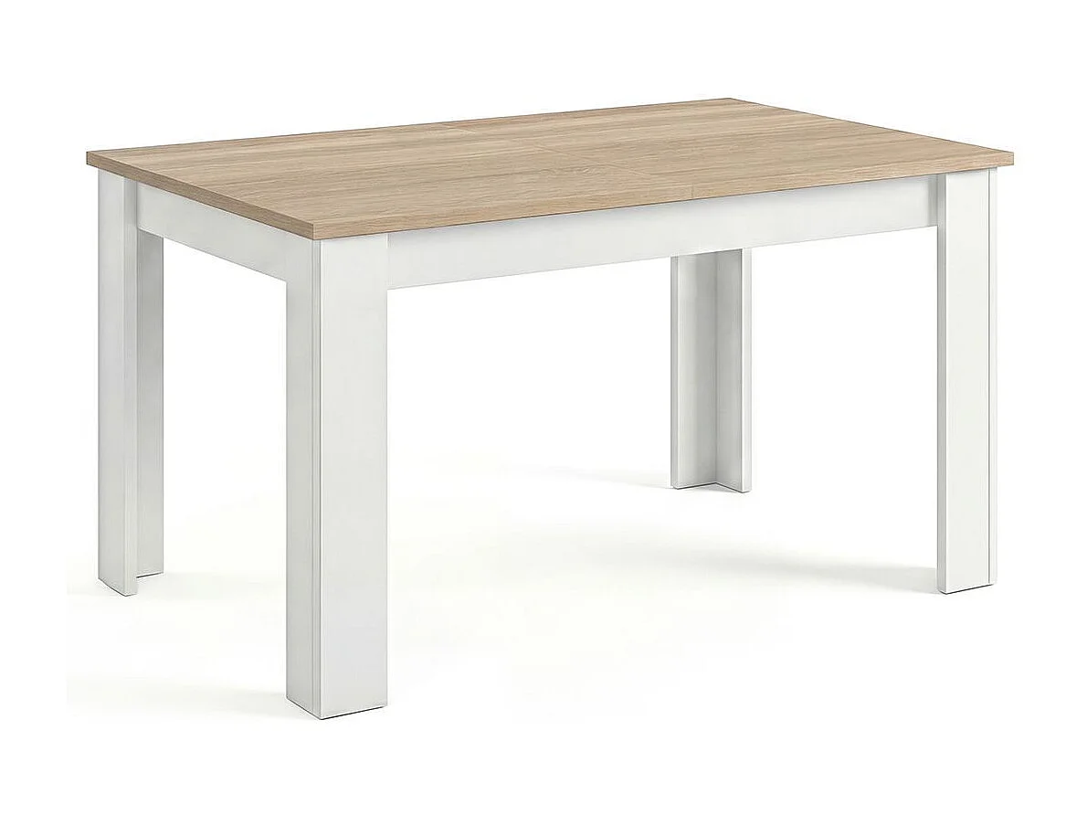Mesa de comedor extensible Danna Artik White (Branco mate) - Carvalho canadiano