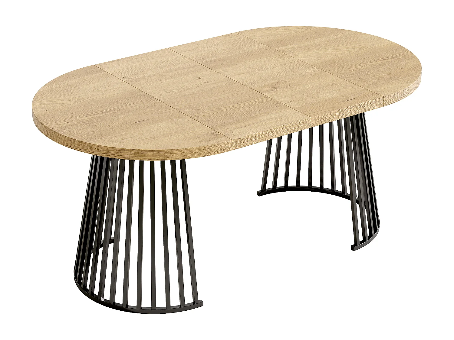 Table de salle à manger extensible 100/138/176x100 cm - Idéale pour 4 à 8 personnes - Plateau épais - Chêne et noir